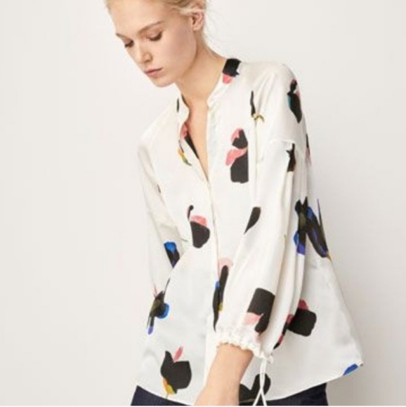 Massimo Dutti Mulberry Silk Blouse Sz